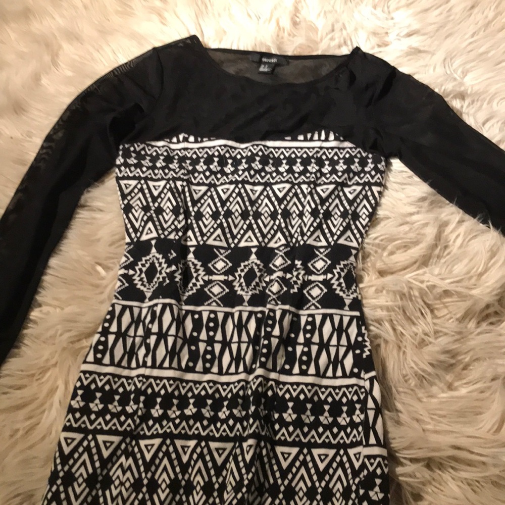Black and white designed dress
